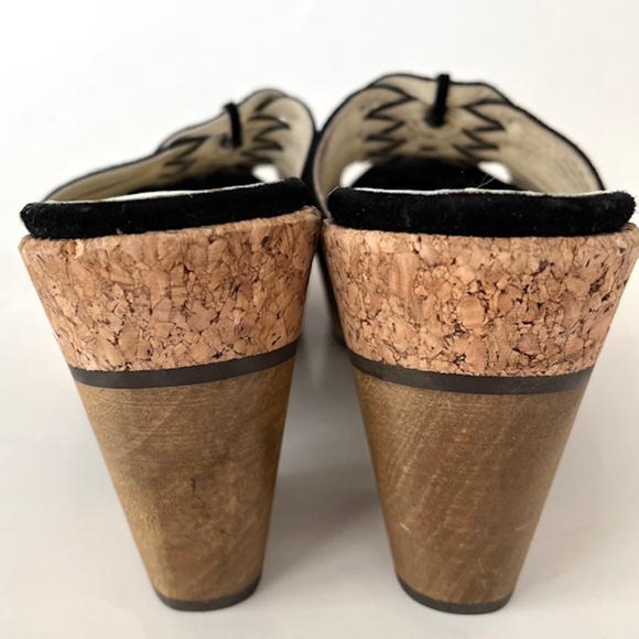 Les Copains Blue Made in Italy Suede Platform Sandals NWOT - Picture 4 of 7